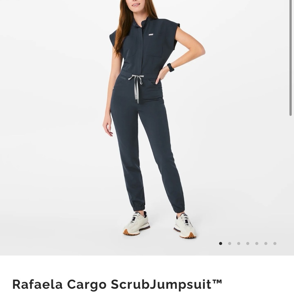 Rafaella Cargo ScrubJumpsuit in Black
